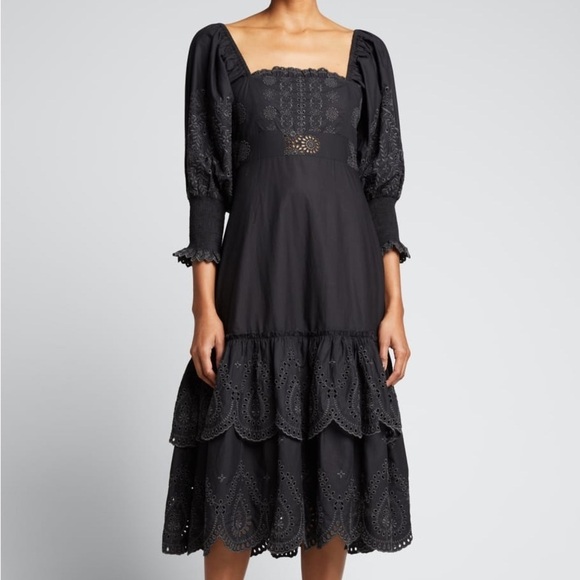 LoveShackFancy Toulon Dress in Black Size 2 NEW NWT - Picture 1 of 14